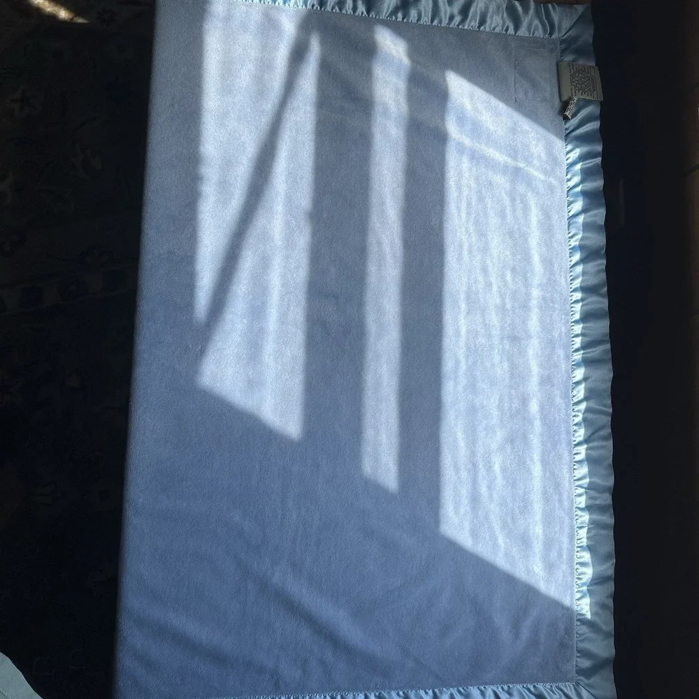 VTG My Blankee Light Blue Soft Baby Blanket with Satin Trim Made In USA 34 X 29